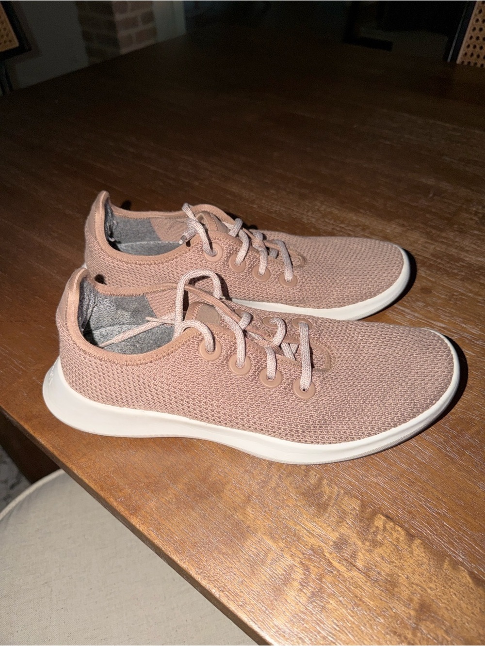 Allbirds Tree Runners Women's Knit Lace-Up Sneaker in Weathered Brown Comfort